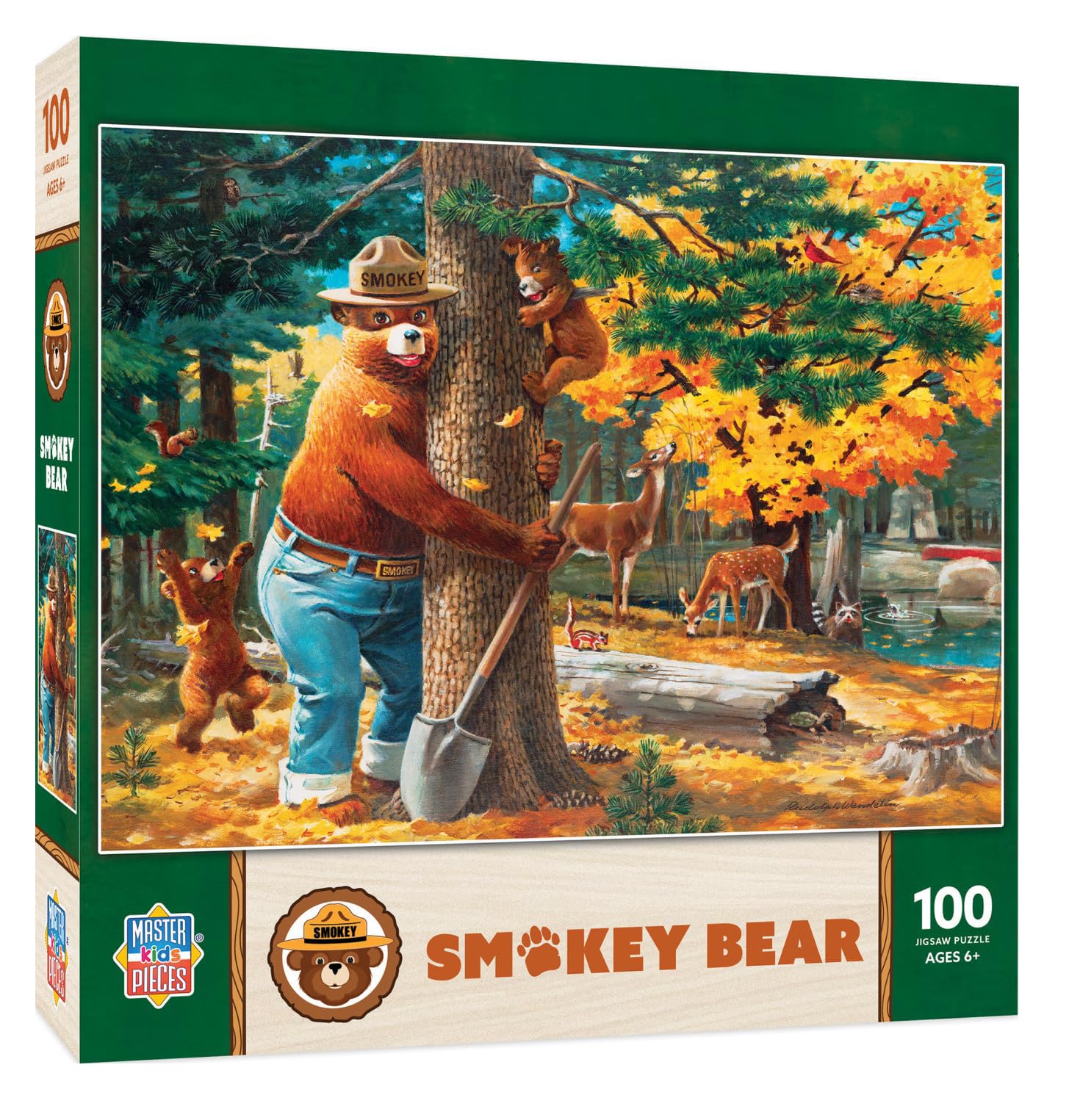 MasterPieces Smokey Bear 100-Piece Jigsaw Puzzle for Kids - 14x19 Inches