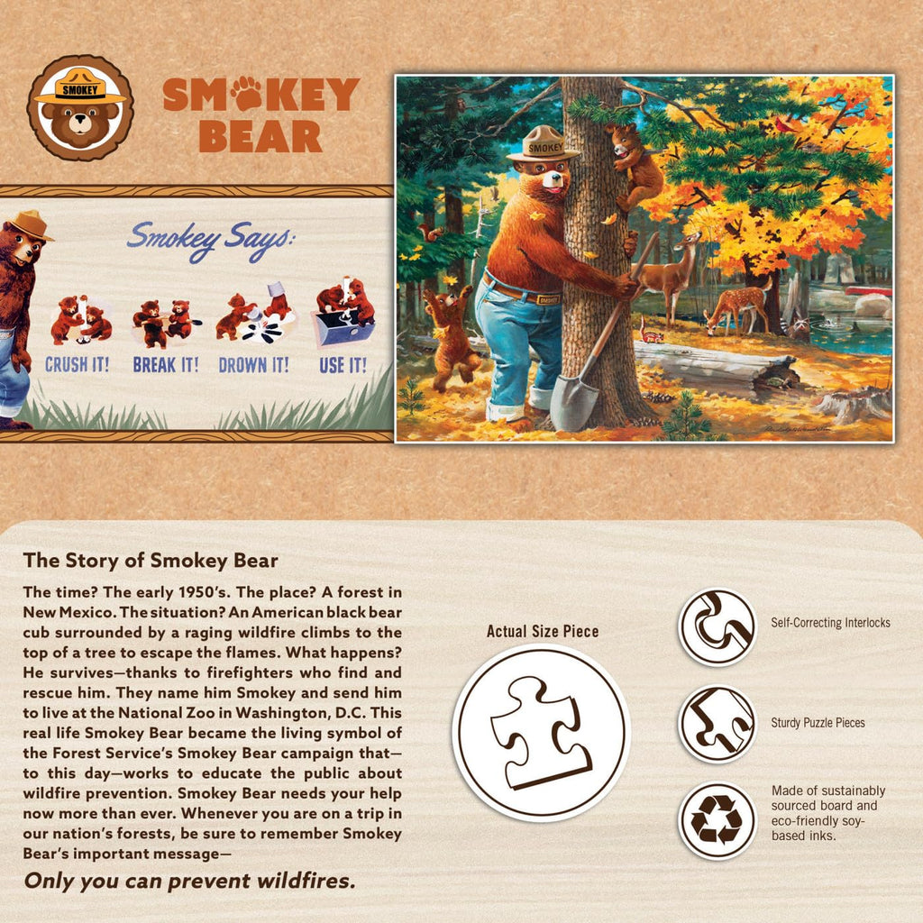 MasterPieces Smokey Bear 100-Piece Jigsaw Puzzle for Kids - 14x19 Inches