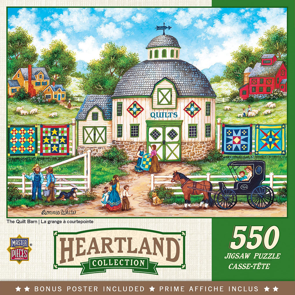 MasterPieces The Quilt Barn 550-Piece Jigsaw Puzzle – Folk Art by Bonnie White, 18x24 Inches