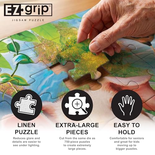 MasterPieces Three Lil’ Pigs 300-Piece Jigsaw Puzzle – Large EZ Grip Pieces for Kids, Seniors, and Family Fun