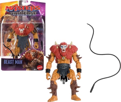 Masters of the Universe 2026 Movie Beast Man Action Figure – 5.5-Inch with 14 Joints and Whip