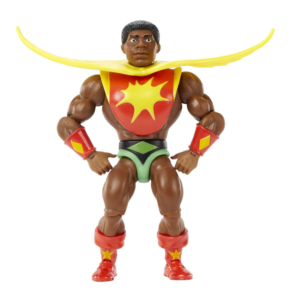 Masters of the Universe Origins Sun-Man Action Figure, 5.5-Inch with 16 Joints and Comic Book