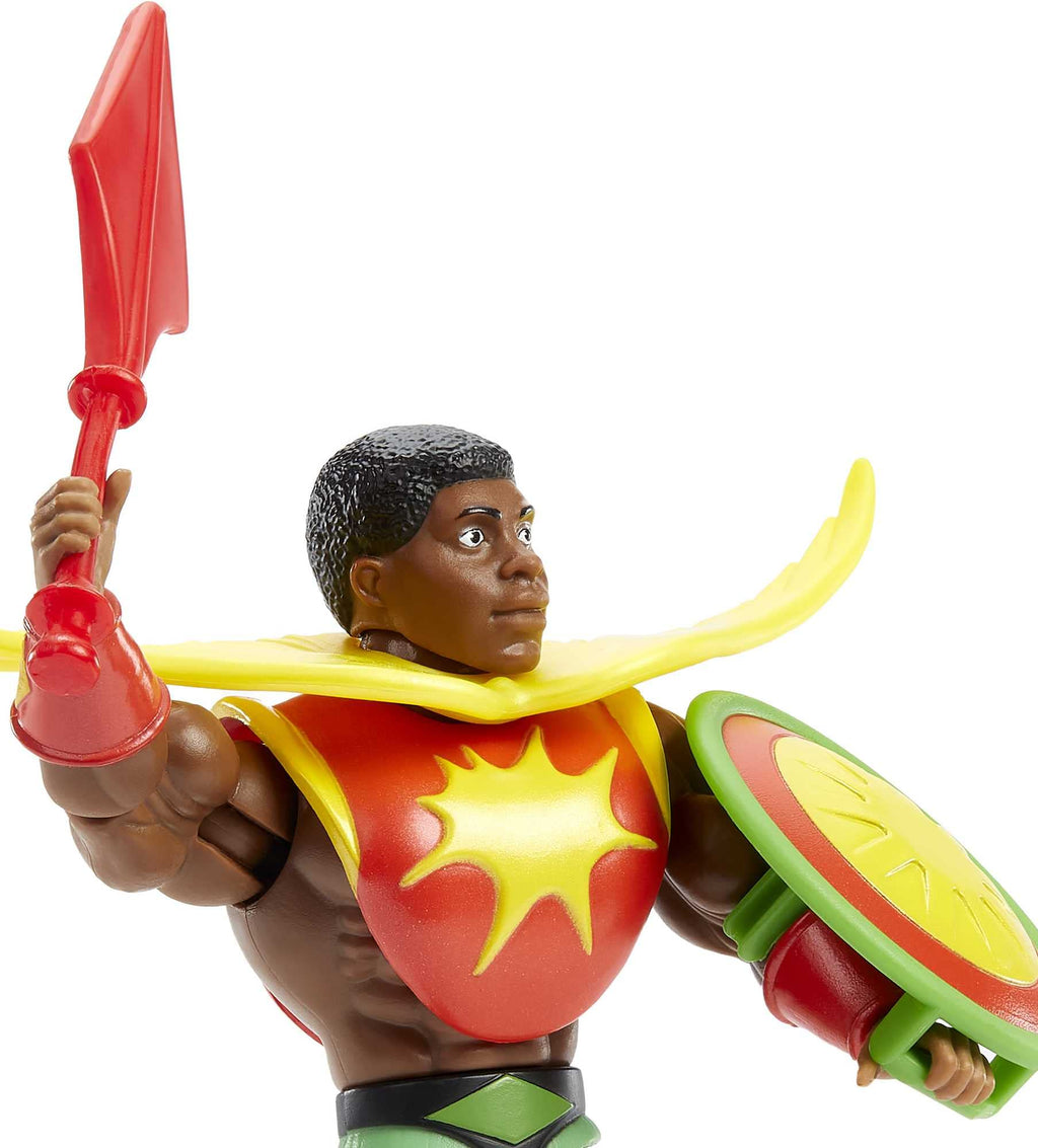 Masters of the Universe Origins Sun-Man Action Figure, 5.5-Inch with 16 Joints and Comic Book