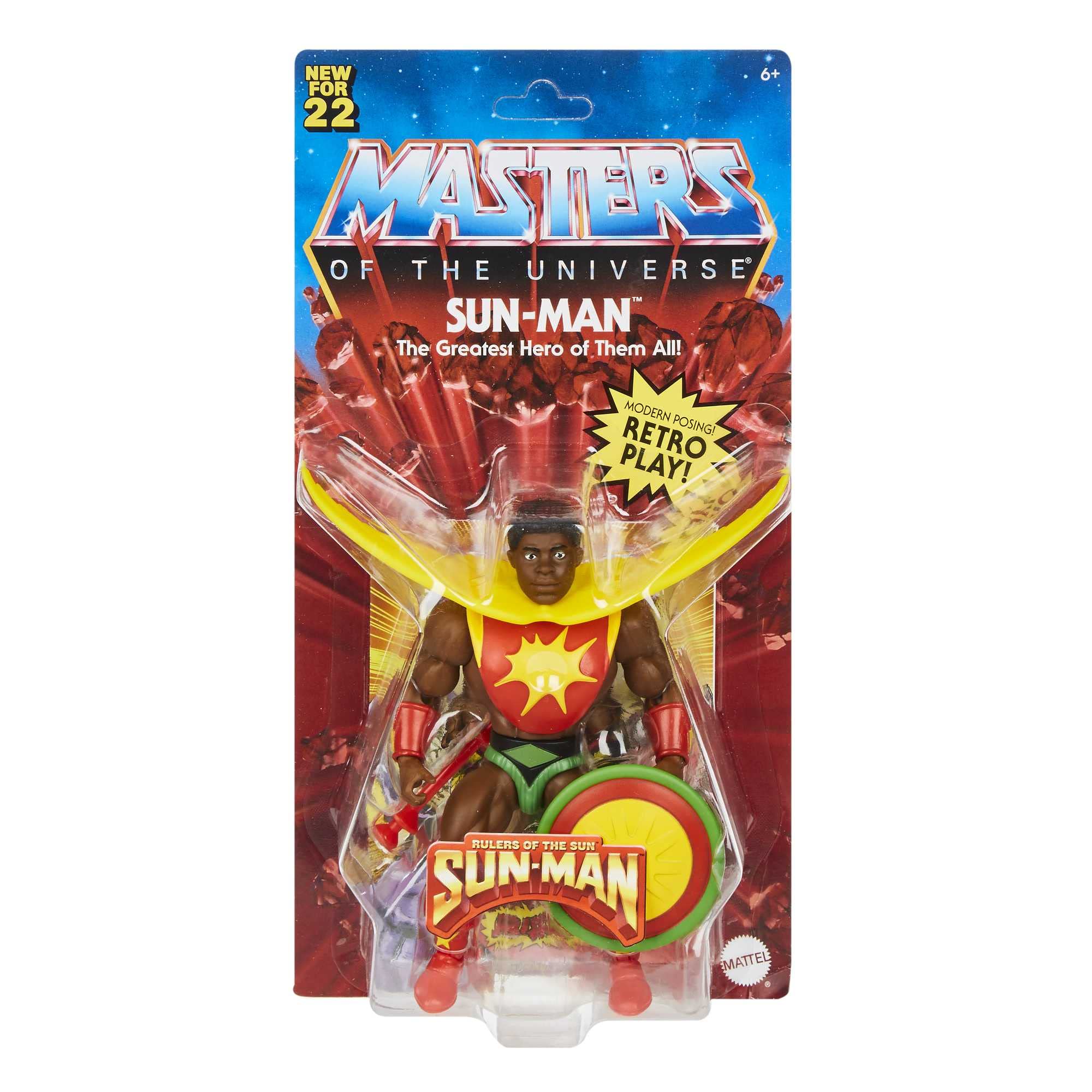 Masters of the Universe Origins Sun-Man Action Figure, 5.5-Inch with 16 Joints and Comic Book