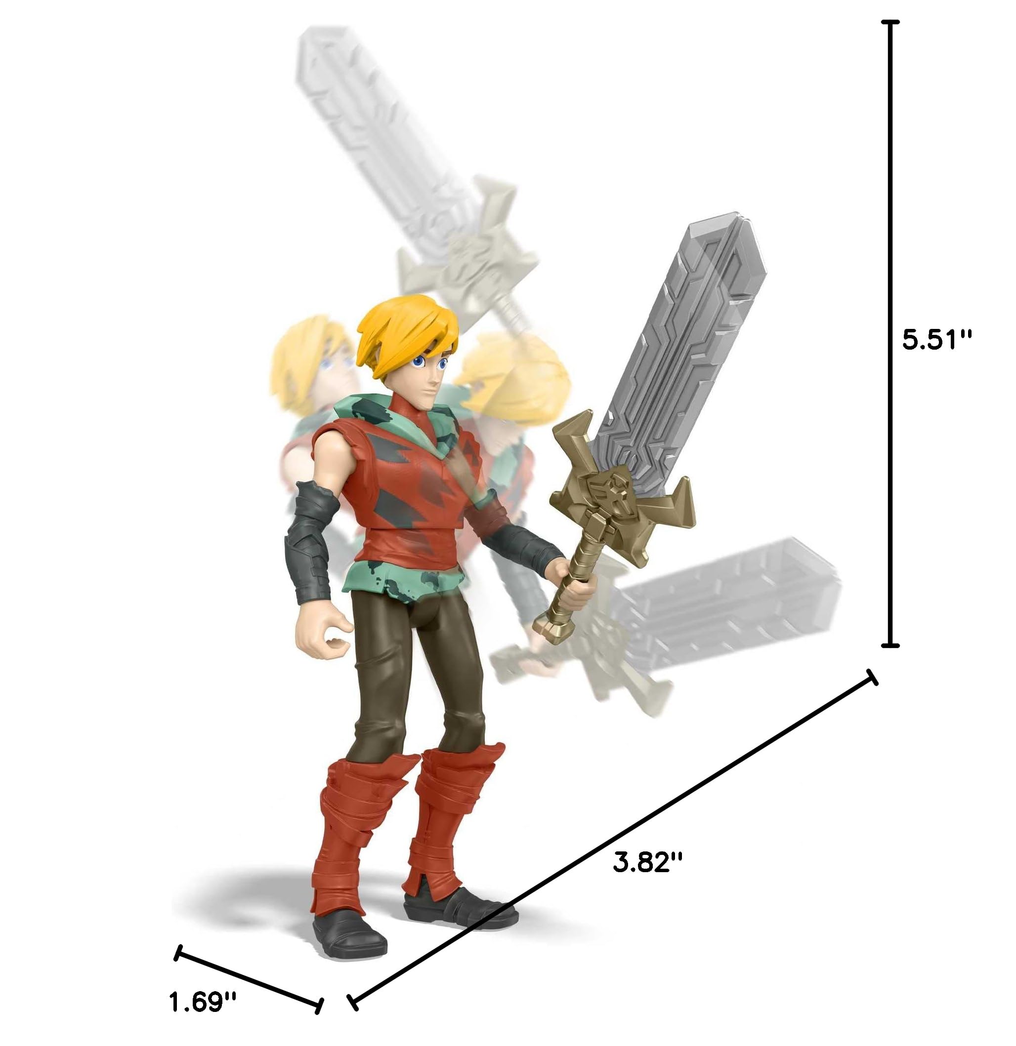 Masters of the Universe Prince Adam Action Figure - 5.5 Inch with Spring-Loaded Attack & Power Sword