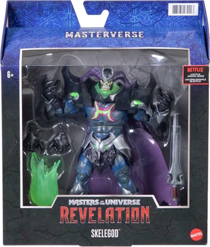 Masters of the Universe Revelation Skelegod 9-Inch Action Figure with 30 Joints and Accessories