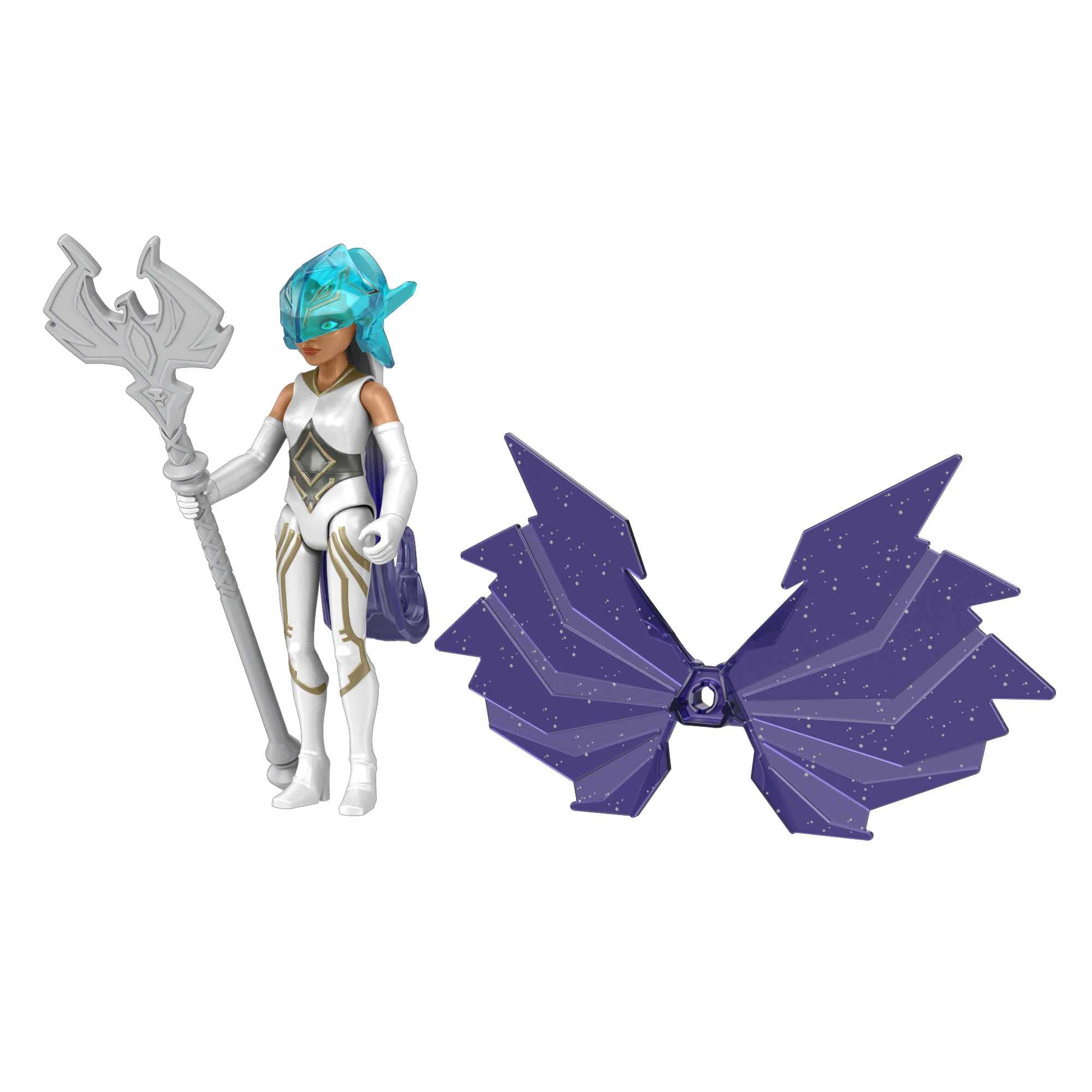 Masters of the Universe Sorceress Action Figure – 5.5-Inch Articulated Toy with Spring-Loaded Attack, Helmet & Staff, Ages 4+