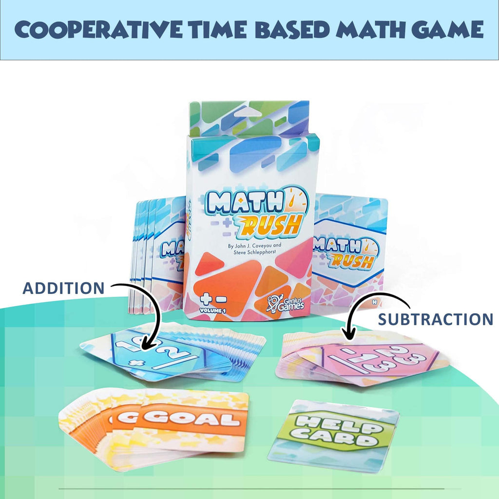 Math Rush: Addition & Subtraction Volume 1 – Cooperative Time-Based Math Card Game for Kids 8-12