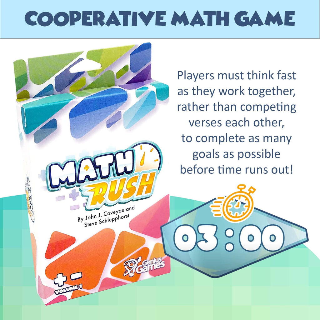 Math Rush: Addition & Subtraction Volume 1 – Cooperative Time-Based Math Card Game for Kids 8-12