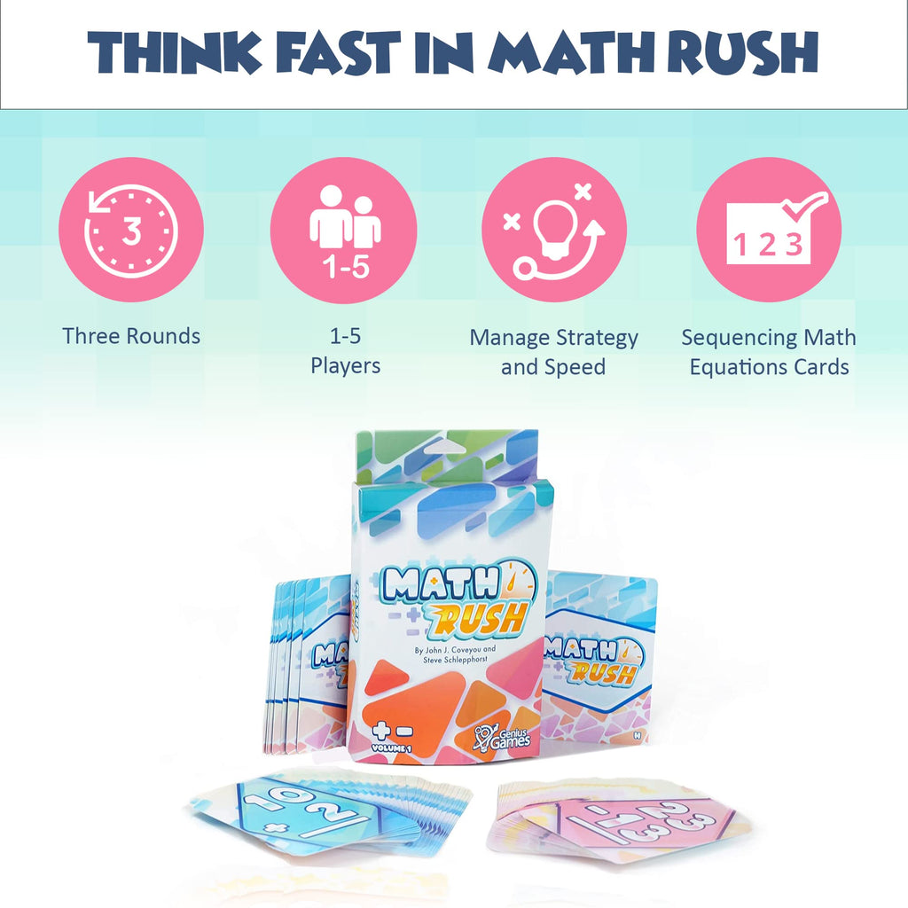 Math Rush: Addition & Subtraction Volume 1 – Cooperative Time-Based Math Card Game for Kids 8-12