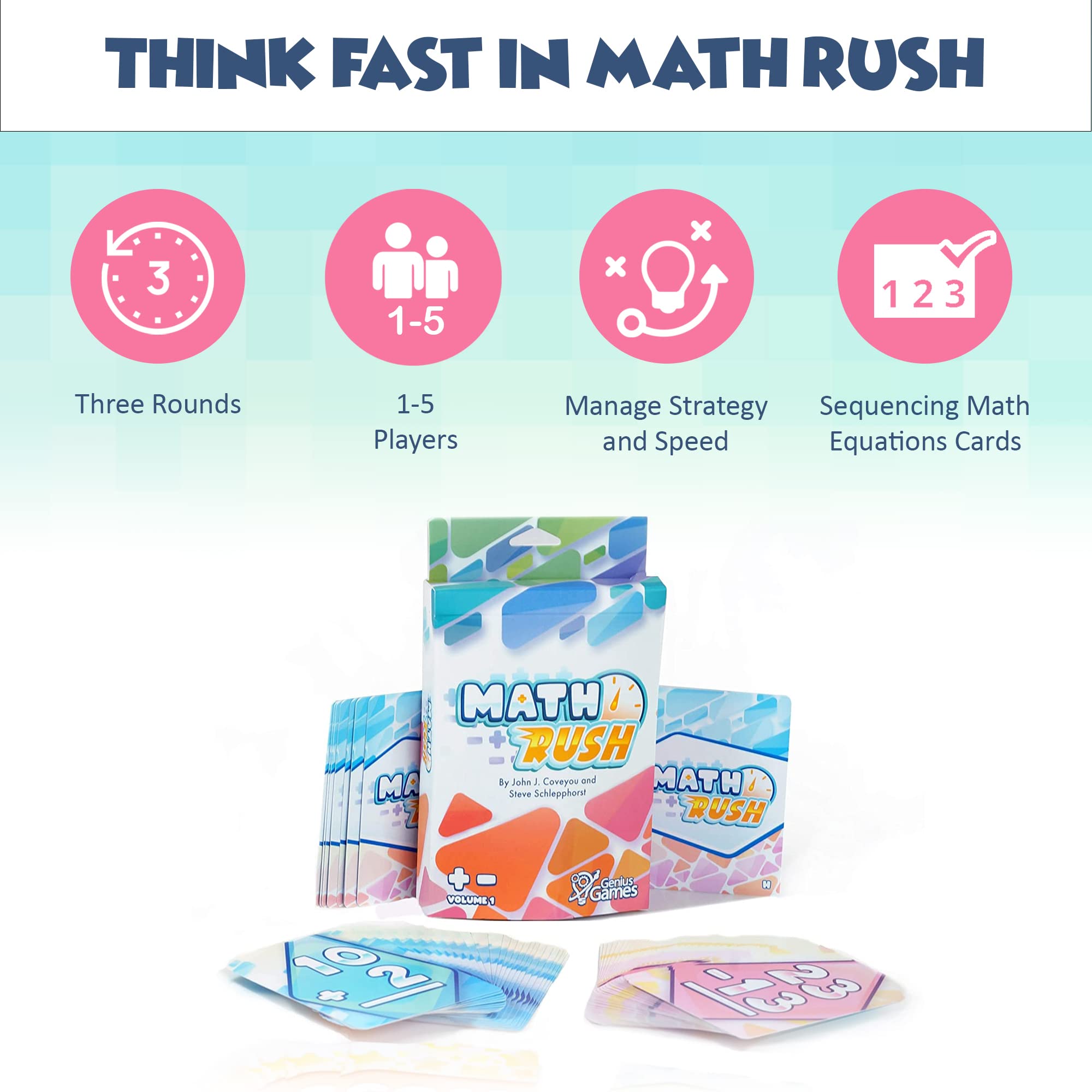 Math Rush: Addition & Subtraction Volume 1 – Cooperative Time-Based Math Card Game for Kids 8-12