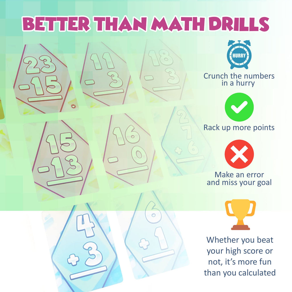 Math Rush: Addition & Subtraction Volume 1 – Cooperative Time-Based Math Card Game for Kids 8-12