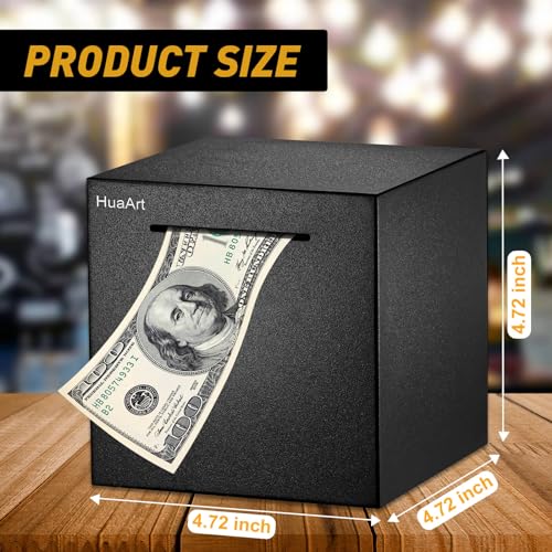 Matte Black Stainless Steel Piggy Bank for Adults – 4.72 Inch, Destroy-to-Open