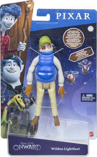 Mattel Disney Pixar Onward Wilden Lightfoot Dad Action Figure with 2 Sprites – Posable, Splits in Half, Ages 3+