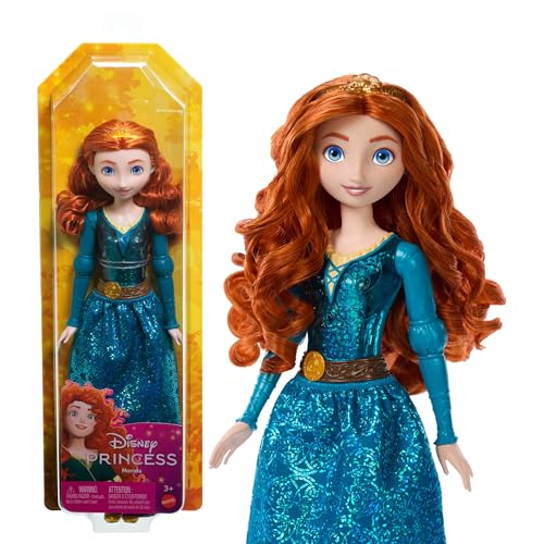 Mattel Disney Princess Merida Doll - Posable Fashion Doll with Sparkling Outfit and Long Hair, Inspired by Brave