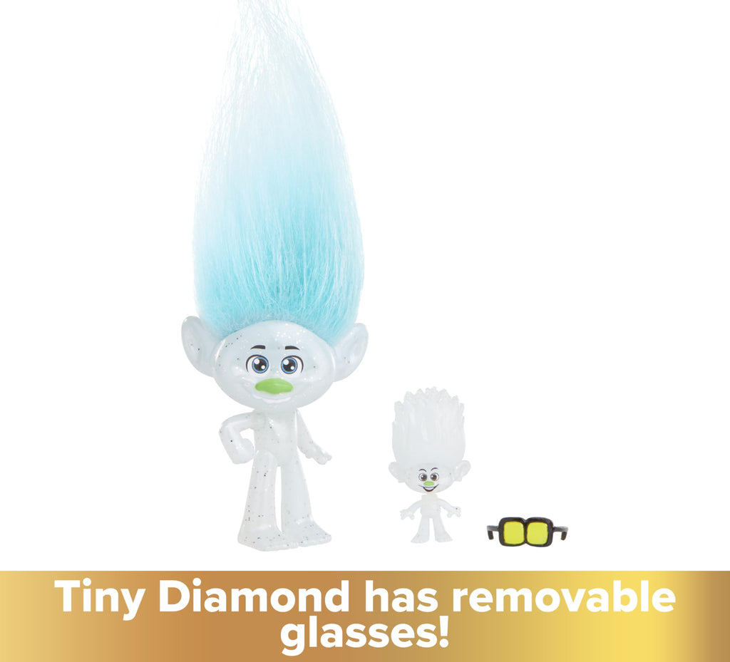 Mattel DreamWorks Trolls Band Together Guy Diamond Doll with Removable Outfit and Tiny Diamond Figure