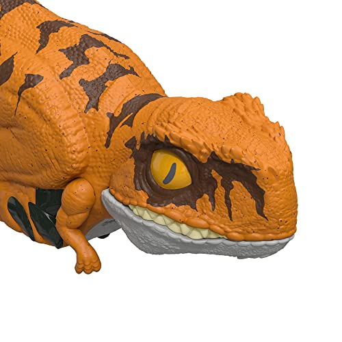 Mattel Jurassic World Dominion Uncaged Rowdy Roars Atrociraptor Interactive Dinosaur Toy with Clicker Control
