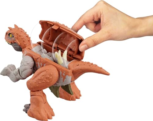 Mattel Jurassic World Fierce Changers 2-in-1 Dinosaur: Carnotaurus to Stegosaurus Transformation (11 Steps)