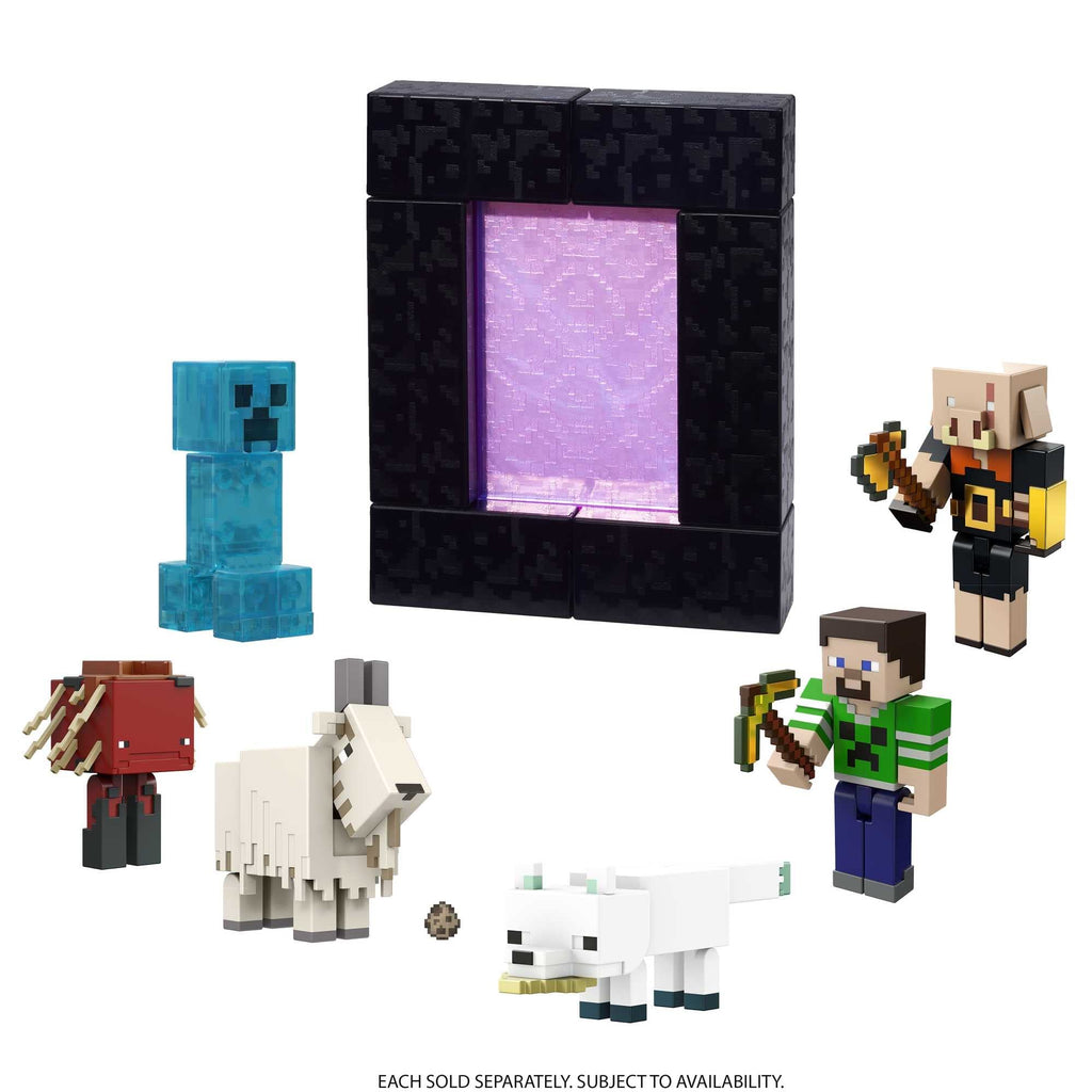 Mattel Minecraft Creeper Action Figure – 3.25-Inch Poseable Toy with Portal Piece and Accessory