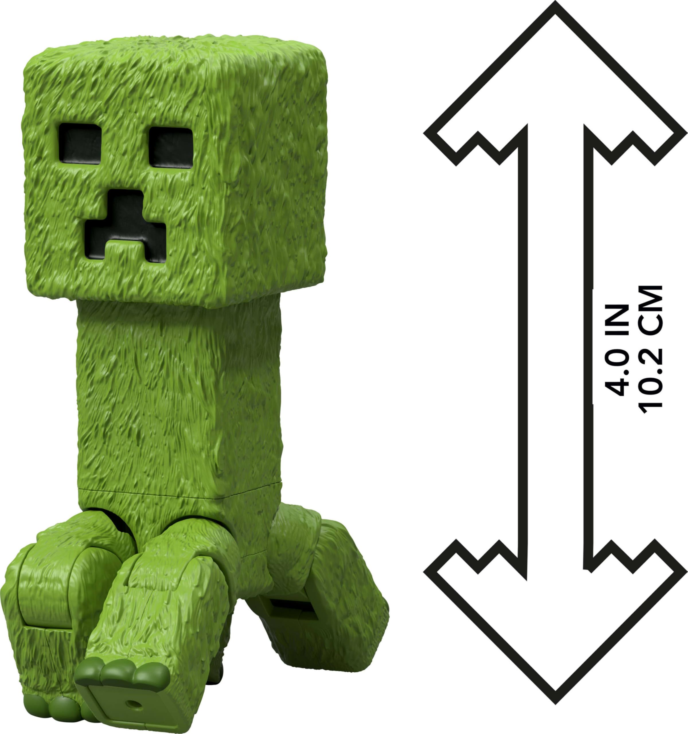 Mattel Minecraft Creeper Action Figure, 4-Inch Posable Collectible with Movie-Inspired Accessories