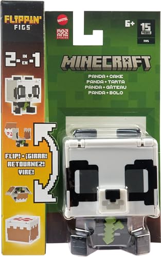 Mattel Minecraft Flippin' Figs 2-in-1 Transforming Action Figure (3.75-Inch, Pixelated Design)