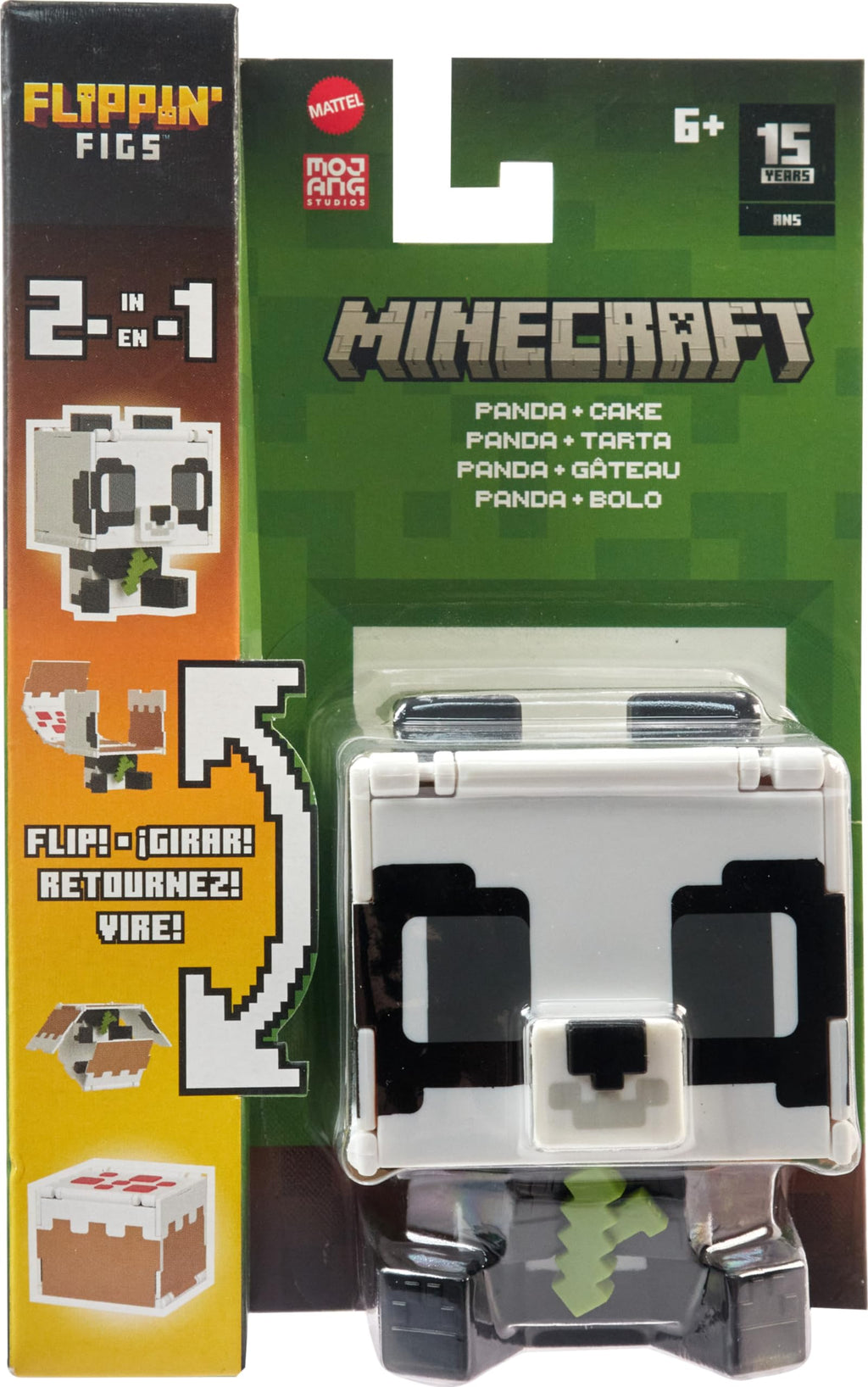 Mattel Minecraft Flippin' Figs 2-in-1 Transforming Action Figure (3.75-Inch, Pixelated Design)