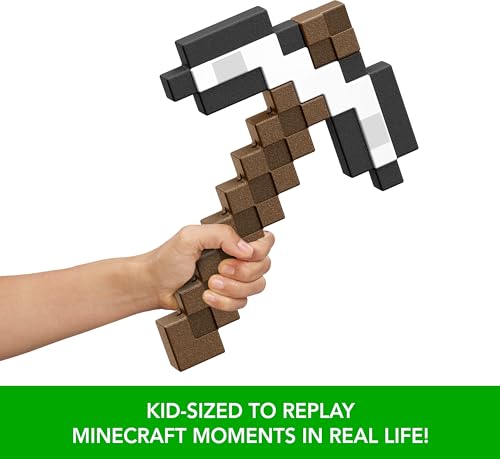 Mattel Minecraft Iron Pickaxe Battle Toy – Kid-Sized Role-Play Accessory for Ages 6+