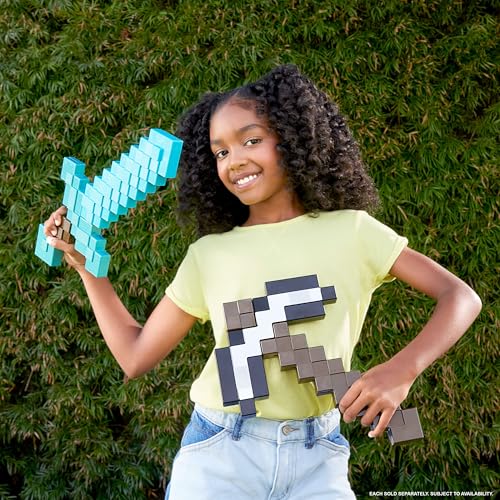 Mattel Minecraft Iron Pickaxe Battle Toy – Kid-Sized Role-Play Accessory for Ages 6+