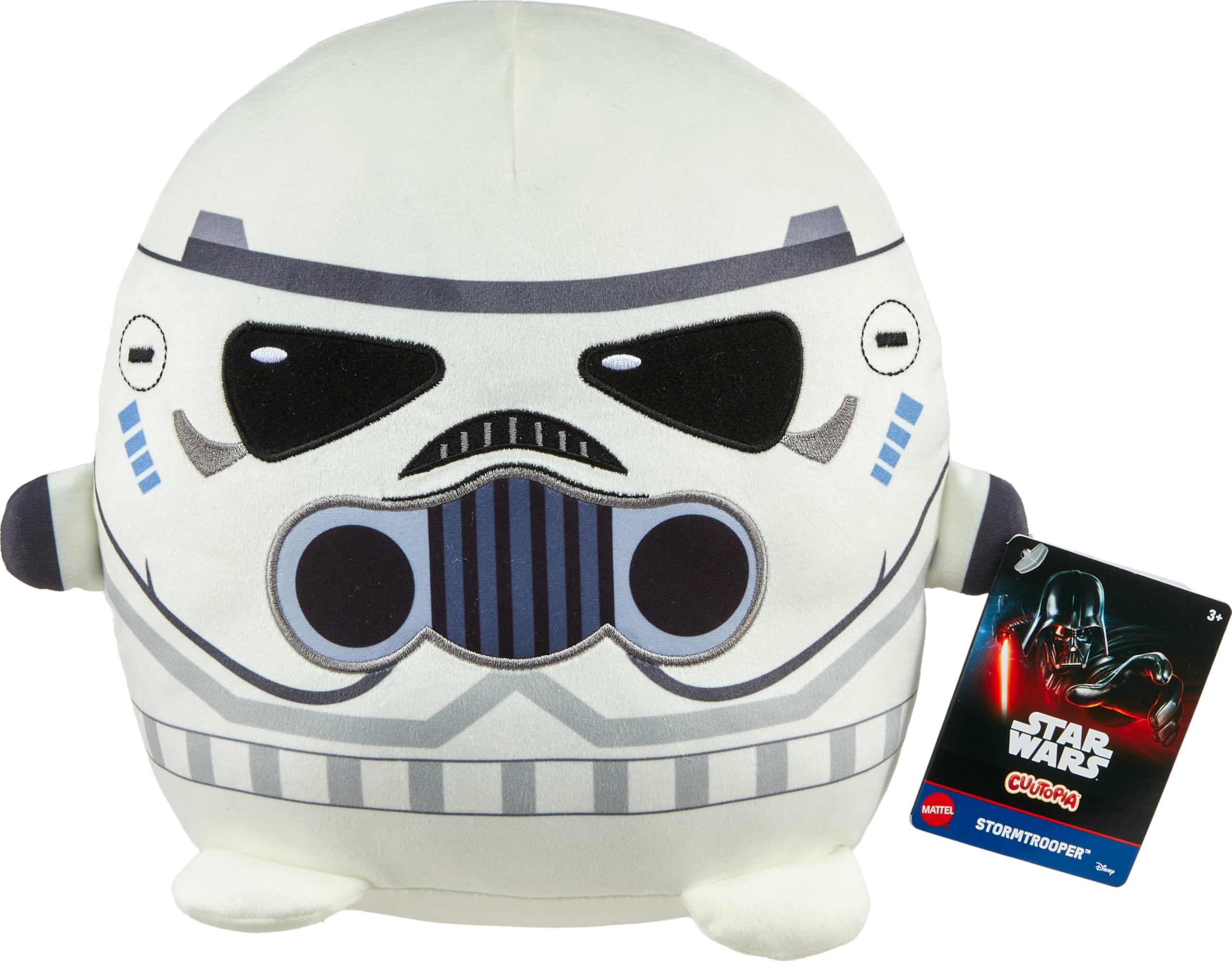 Mattel Star Wars Cuutopia 10-Inch Stormtrooper Plush – Soft Rounded Pillow Doll for Kids and Collectors