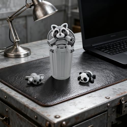 MAVLENT 3D Printed Articulated Raccoon, Panda & Koala Set – Poseable Desk Decor and Stress Reliever