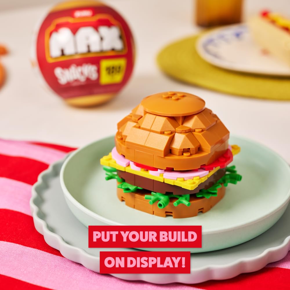 MAX Premium Snacks Building Bricks: Hamburger Model – 200 Pieces, Compatible with Leading Brands