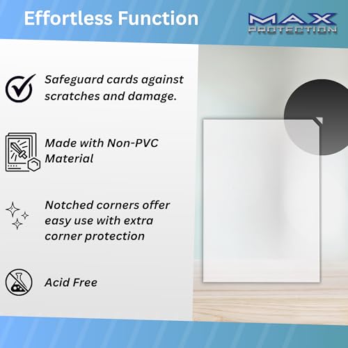 Max Protection Notched Penny Sleeves – 100 Pack Acid-Free Archival Safe Clear Card Holders