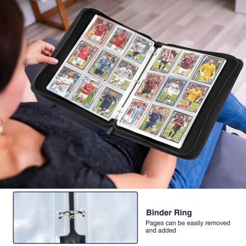 MAXECHO 9-Pocket Trading Card Binder - 1008 Cards, Blue PU Leather Album for Pokémon, MTG, Sports Cards