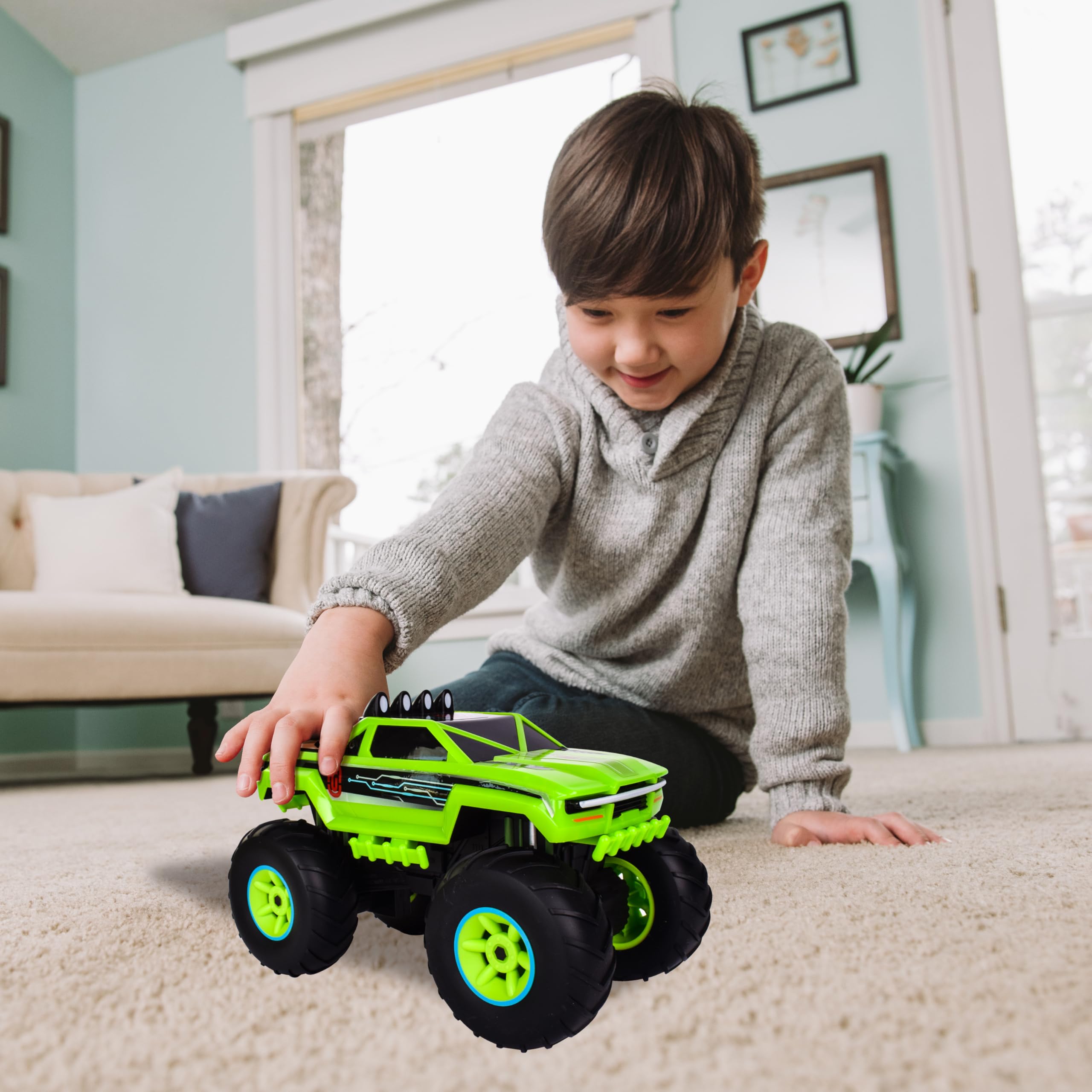 Maxx Action 12-Inch Motorized Monster Truck with Lights & Sounds – Green