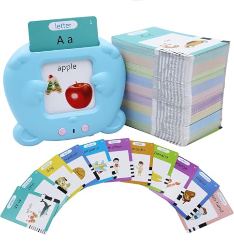 MAYAPHILOS Talking Flash Cards for Toddlers 3-8 Years - 510 Sight Words, 31 Themes, Educational Learning Toy with Sound, No Screen, Blue