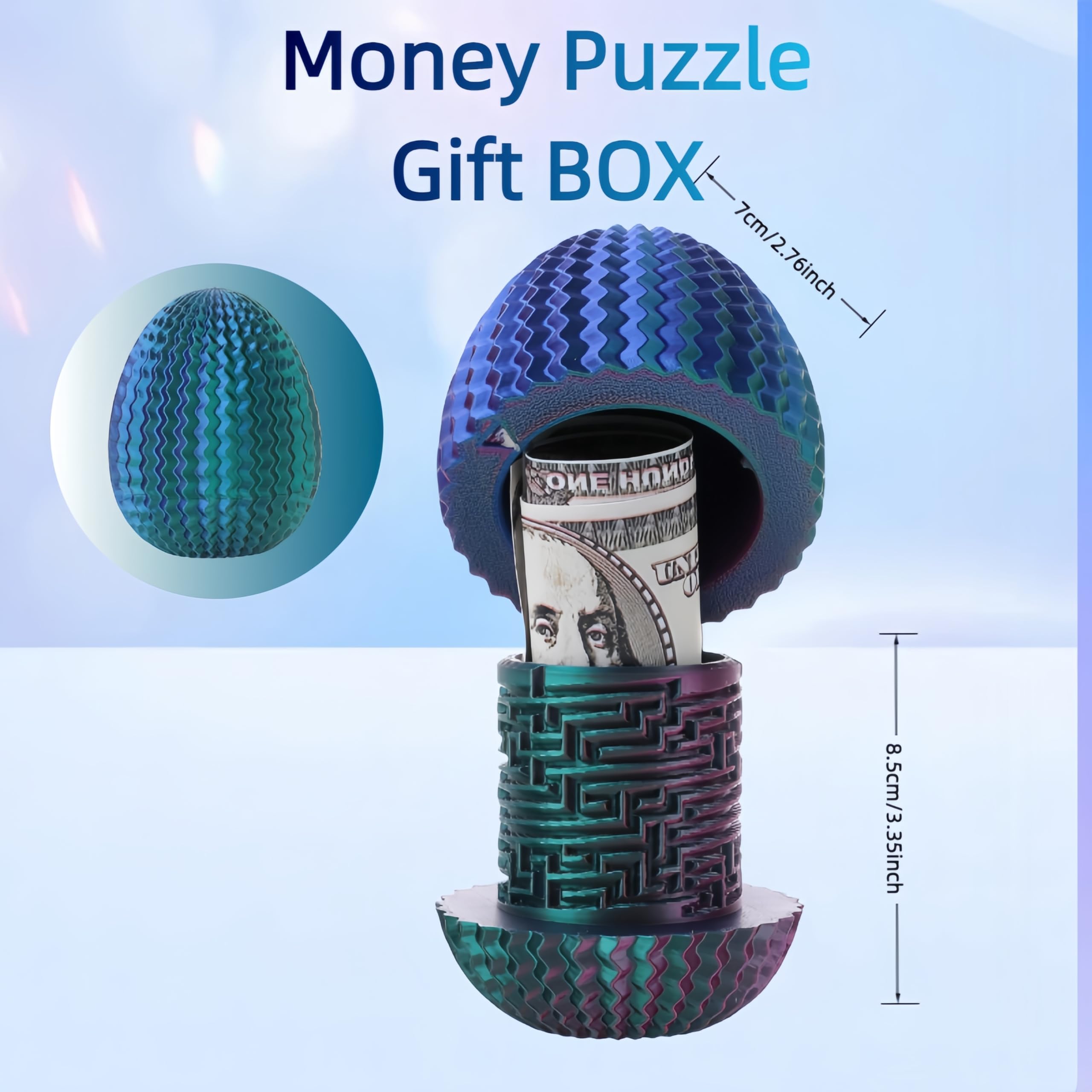 Maze Egg Money Puzzle Box by Yonaso – 3D Hidden Compartment Brain Teaser with 4 Unique Logic Challenges
