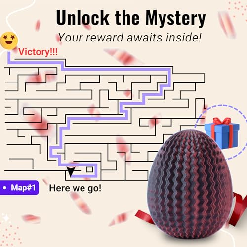 Maze Egg Money Puzzle Gift Box – 3D Printed Brain Teaser with Secret Cash Chamber (Galapopo)