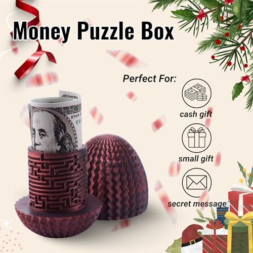 Maze Egg Money Puzzle Gift Box – 3D Printed Brain Teaser with Secret Cash Chamber (Galapopo)