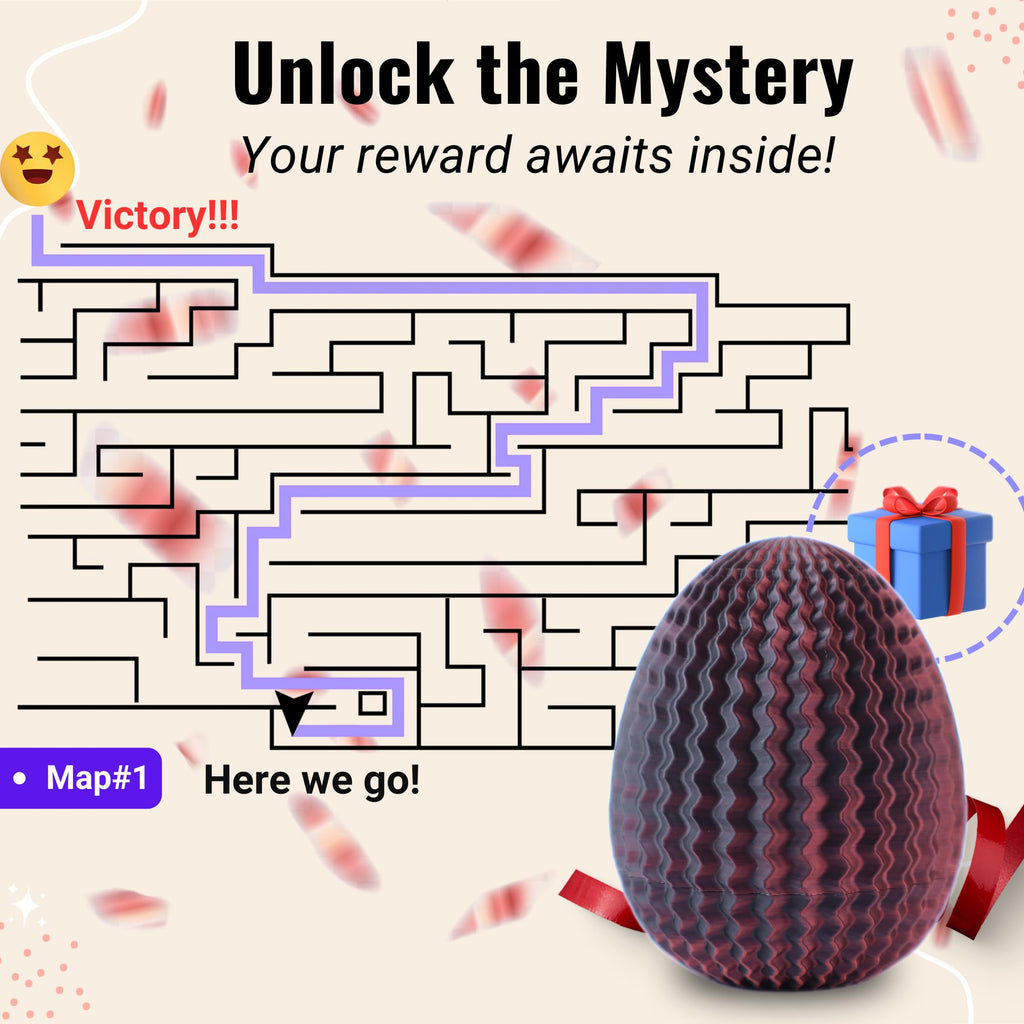 Maze Egg Money Puzzle Gift Box – 3D Printed Brain Teaser with Secret Cash Chamber (Galapopo)