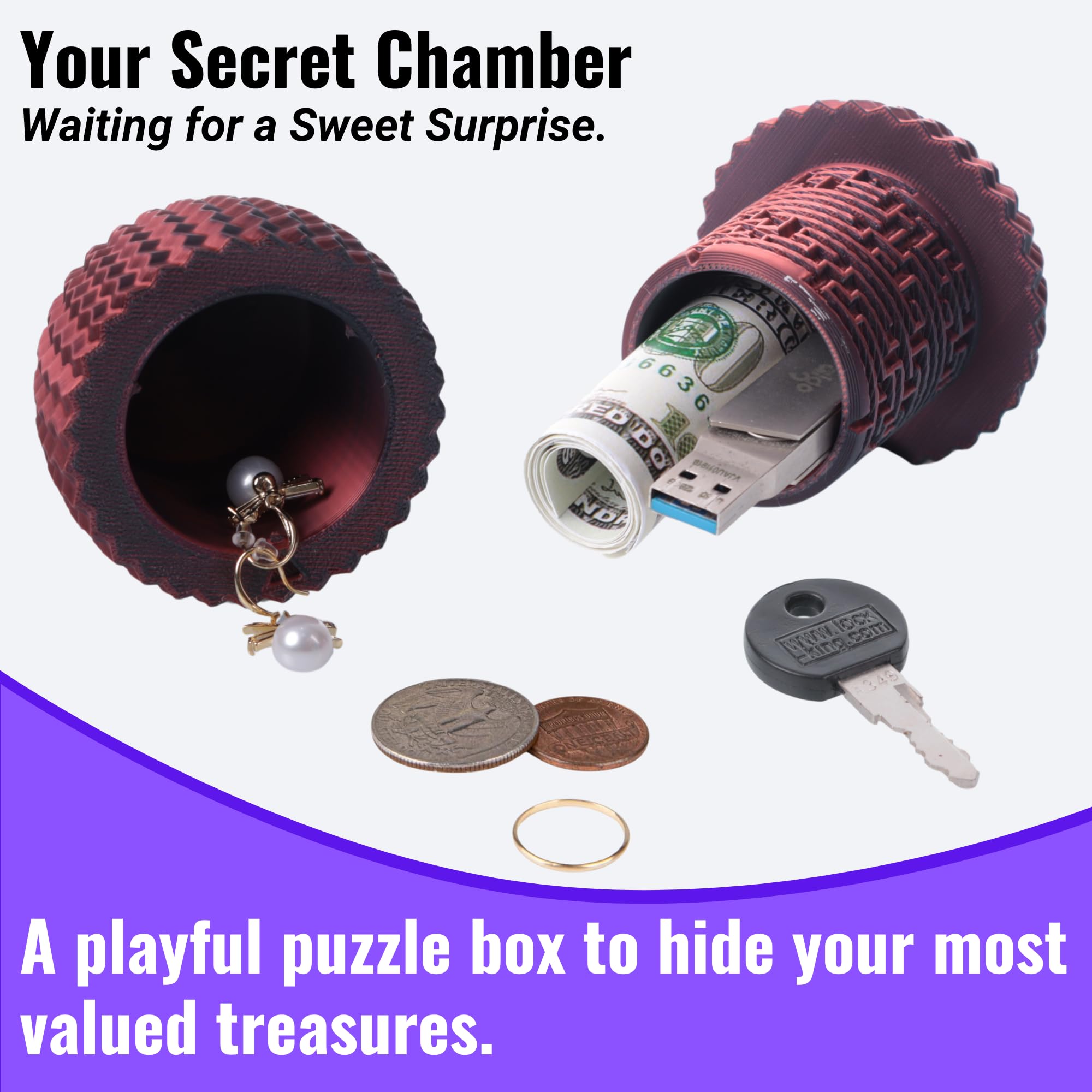 Maze Egg Money Puzzle Gift Box – 3D Printed Brain Teaser with Secret Cash Chamber (Galapopo)