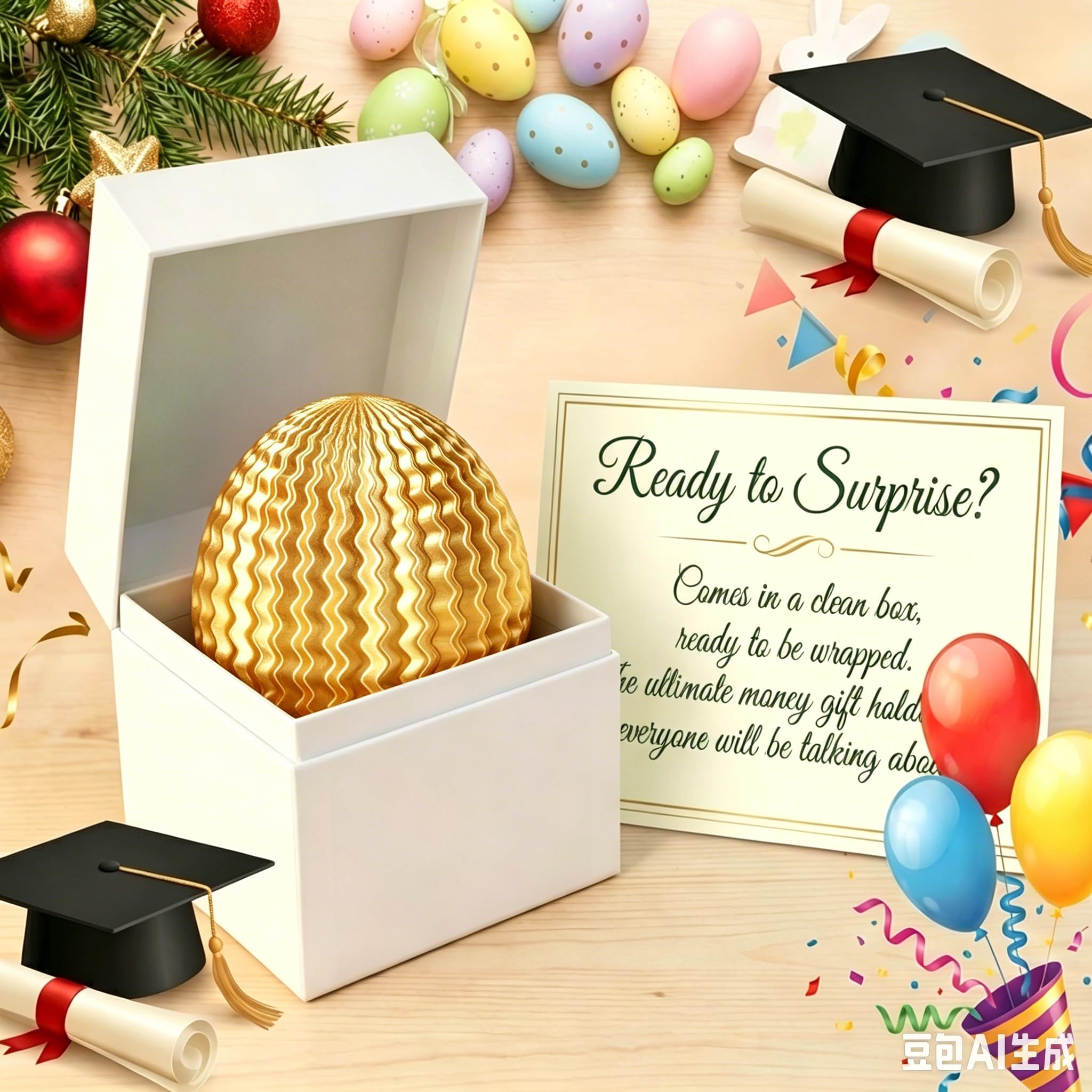 Maze Puzzle Box for Cash Gift – Egg-Shaped Brain Teaser with Secret Compartment
