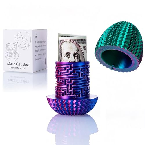 Maze Puzzle Box for Money Gifts – Egg-Shaped Secret Compartment Cash Holder with Brain Teaser