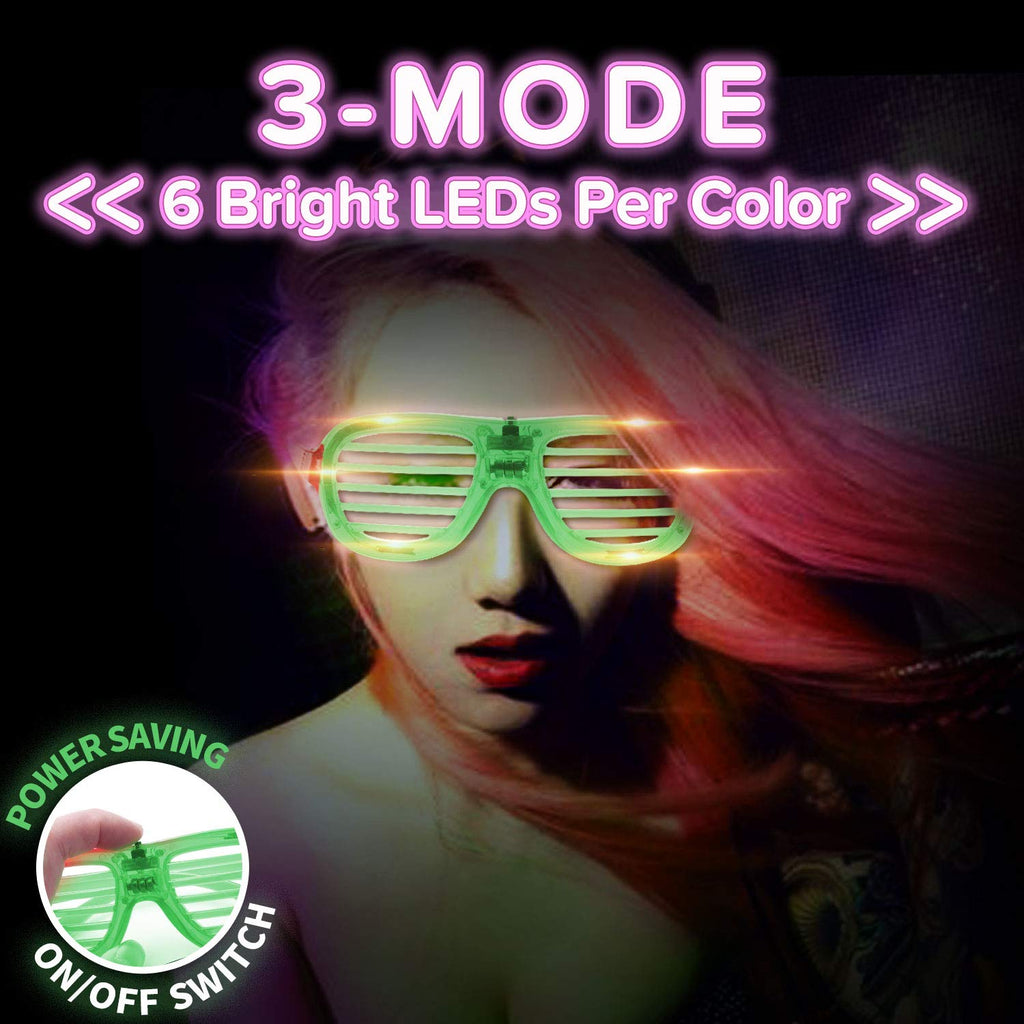 M.best 4 Pack LED Glasses: 4 Colors, 3 Modes, One Size Fits Most