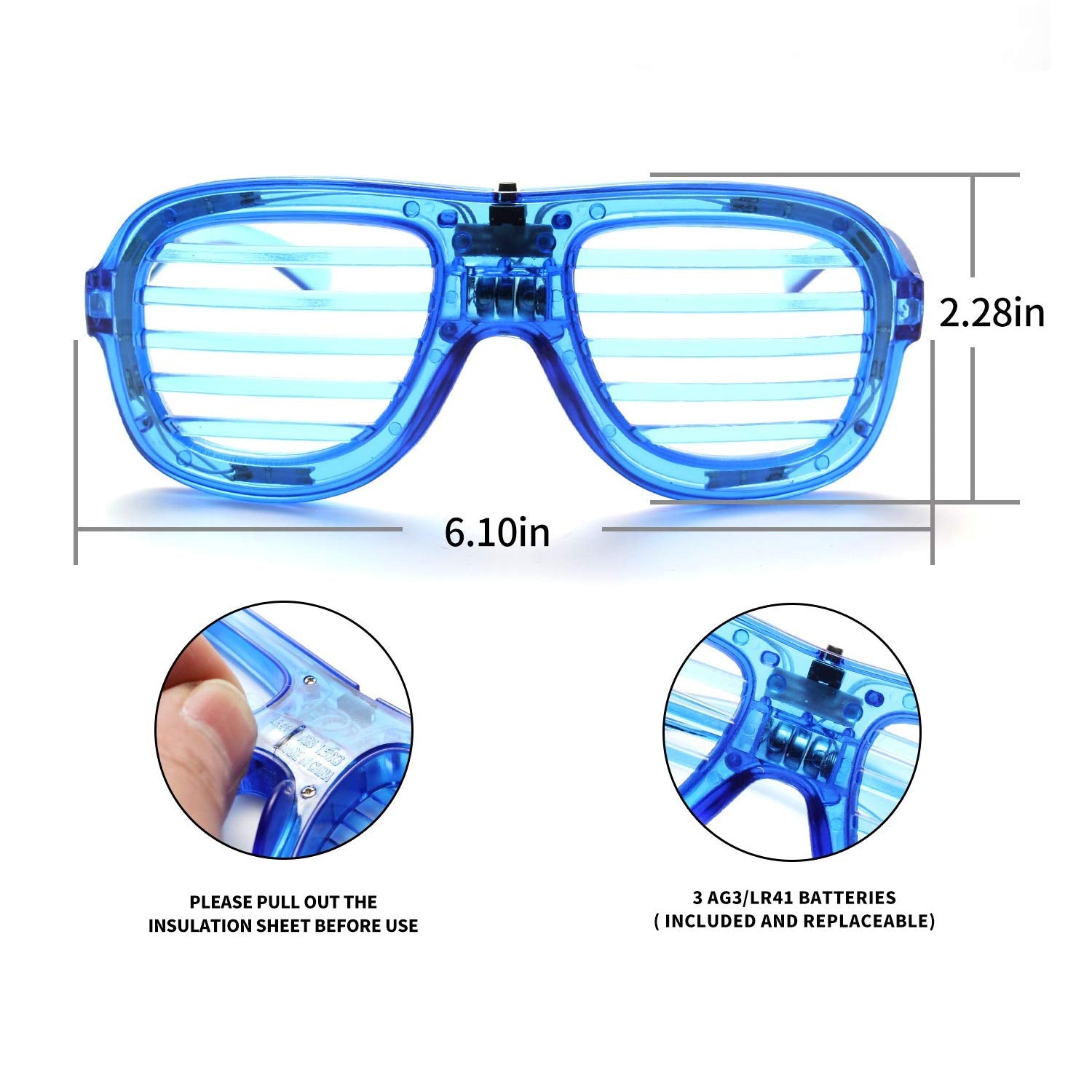 M.best 4 Pack LED Glasses: 4 Colors, 3 Modes, One Size Fits Most