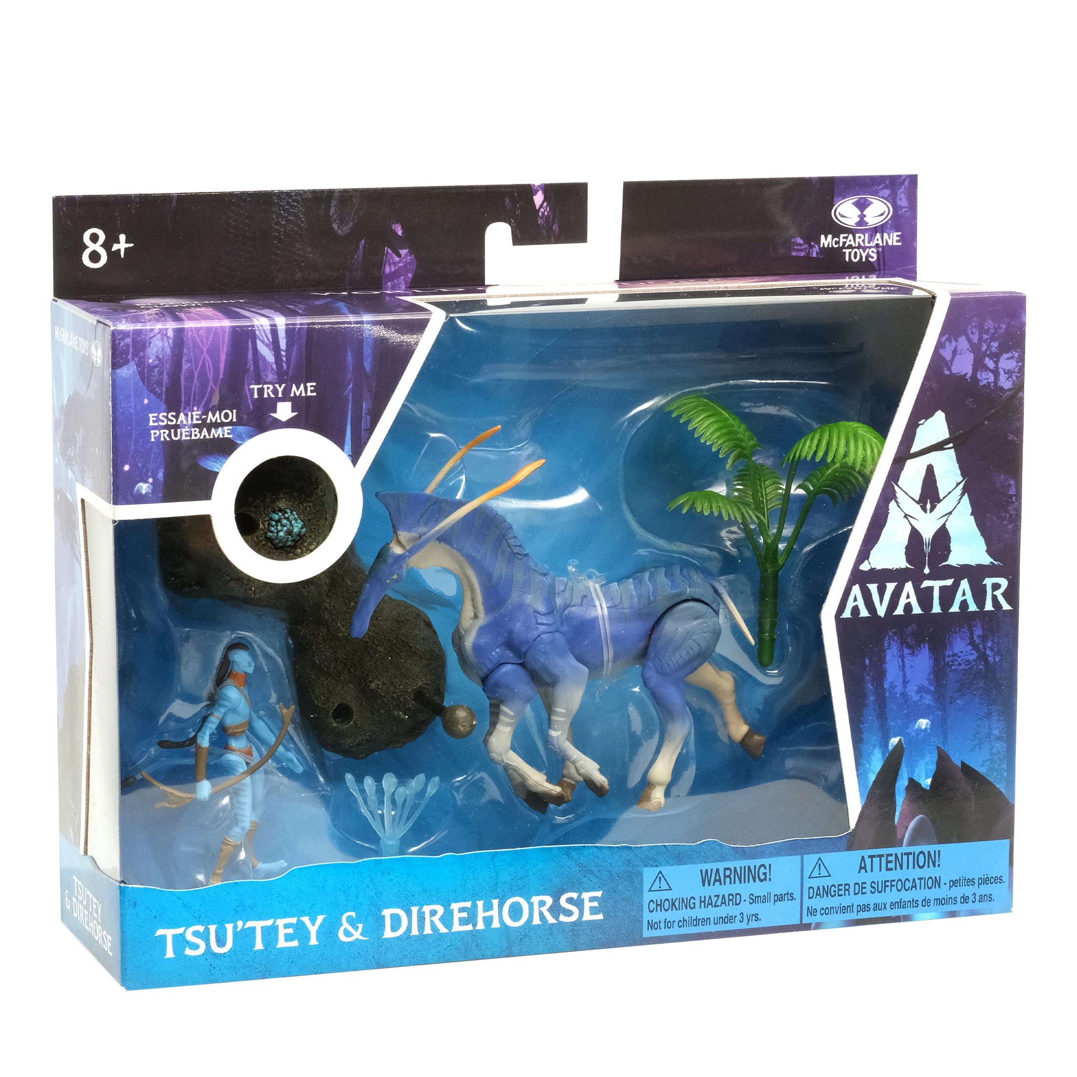 McFarlane Toys Avatar Tsu'tey & Direhorse Action Figure Set with Bioluminescent Effect