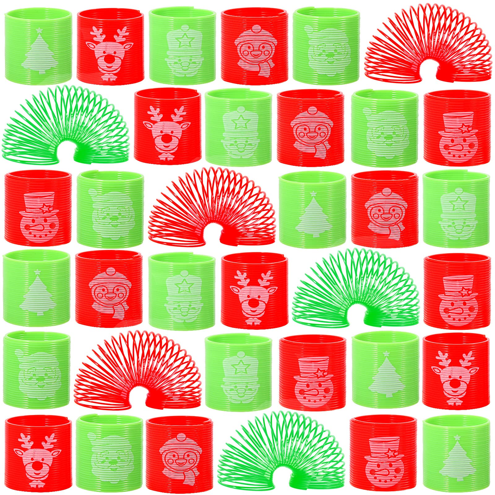 Mchochy 36-Pack Christmas Coil Springs – Assorted Magic Spring Toys for Kids Stocking Stuffers and Party Favors