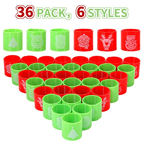 Mchochy 36-Pack Christmas Coil Springs – Assorted Magic Spring Toys for Kids Stocking Stuffers and Party Favors