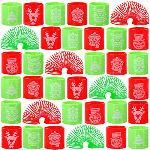 Mchochy 36-Pack Christmas Coil Springs – Assorted Magic Spring Toys for Kids Stocking Stuffers and Party Favors