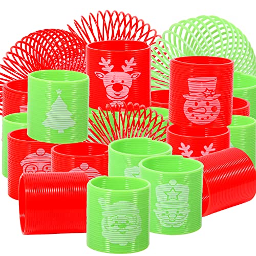 Mchochy 36-Pack Christmas Coil Springs – Assorted Magic Spring Toys for Kids Stocking Stuffers and Party Favors
