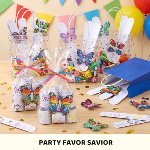MCPINKY 72pk White Slap Bracelets, DIY Paintable Snap Wristbands for Kids Party Favors & Classroom Rewards